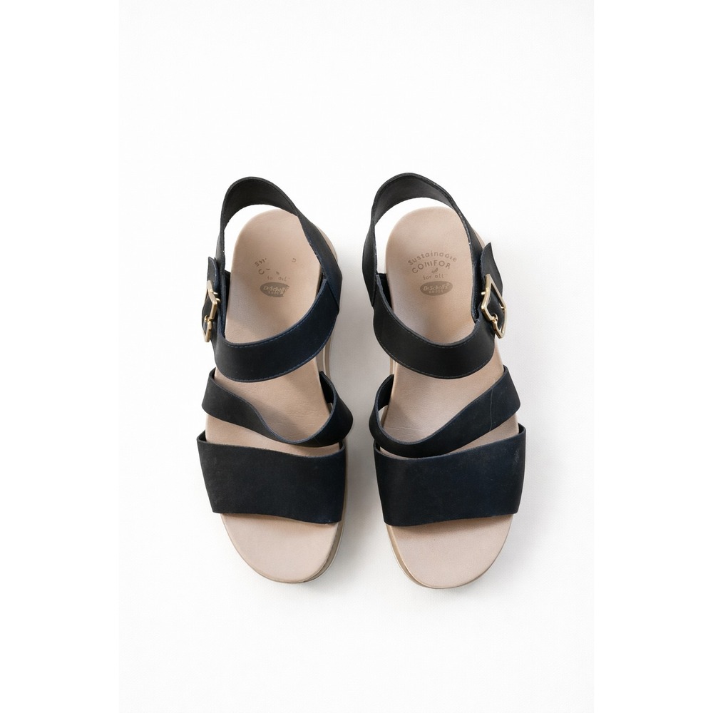 Dr. Scholl's Black Comfort Sandals Womens 8M Adjustable Walking Travel Cushioned